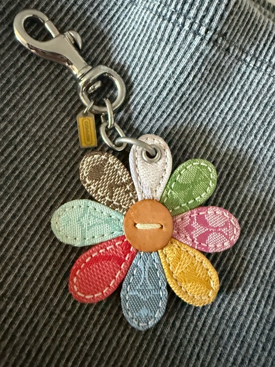 Coach Accessories - Coach Y2K vintage Daisy flower multicolor patchwork bag charm keychain